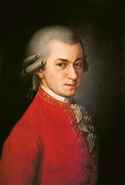W. A. Mozart (1756-1791). Gemälde v. Barbara Krafft, 1819